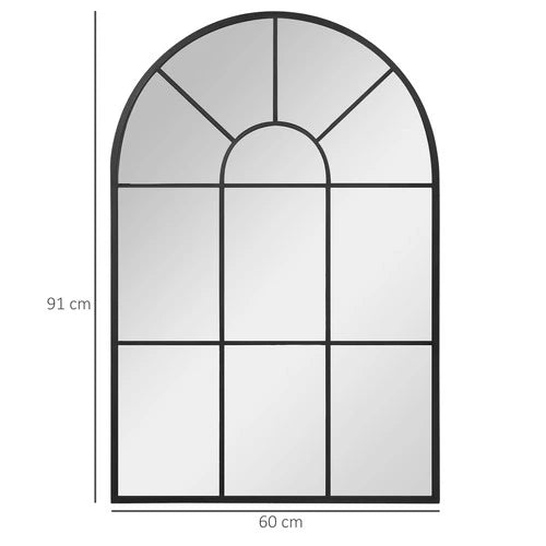 Miroir industriel avec cadre noir 60x91 cm, idéal pour une ambiance industrielle et épurée