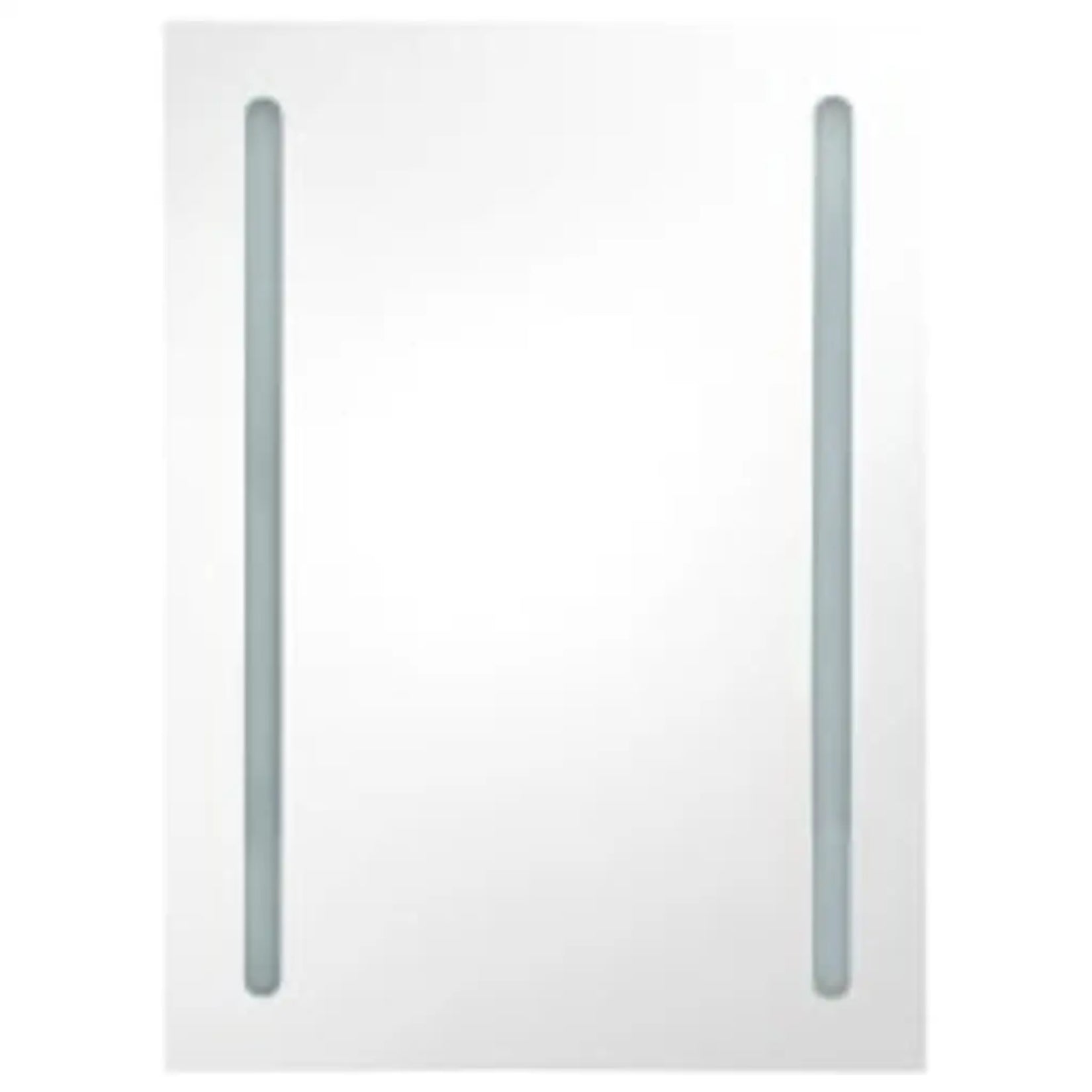 Vue frontale de l’armoire à miroir salle de bain avec éclairage LED activé.