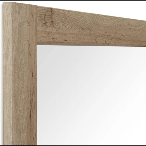 Détail du cadre du miroir bois chêne massif 160x60