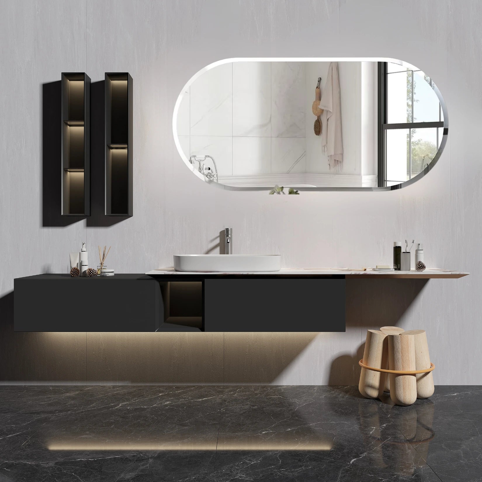 Grand Miroir Simple Salle de Bain 120x60 cm – Un design luxueux et moderne.