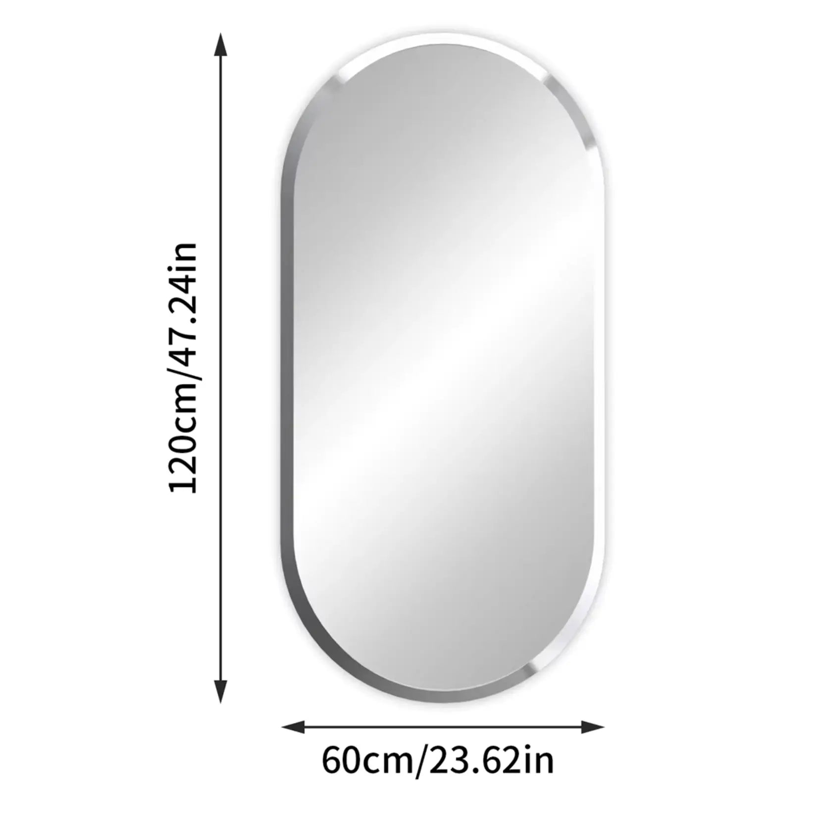 Grand Miroir Simple Salle de Bain 120x60 cm – Dimensions précises.