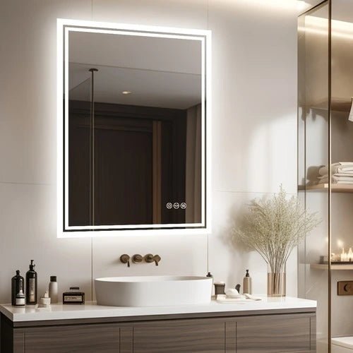 Miroir 60x80 salle de bain avec éclairage LED dimmable