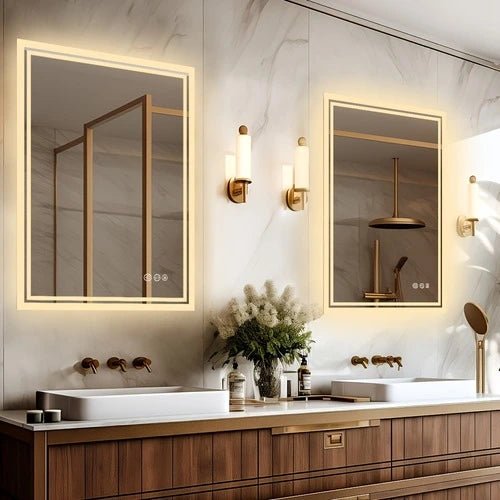 Miroir 60x80 salle de bain avec lumière chaude pour ambiance relaxante