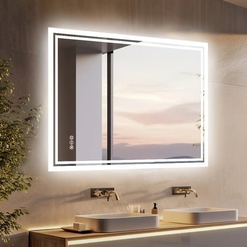 Miroir 60x80 salle de bain rectangulaire parfait pour double vasque