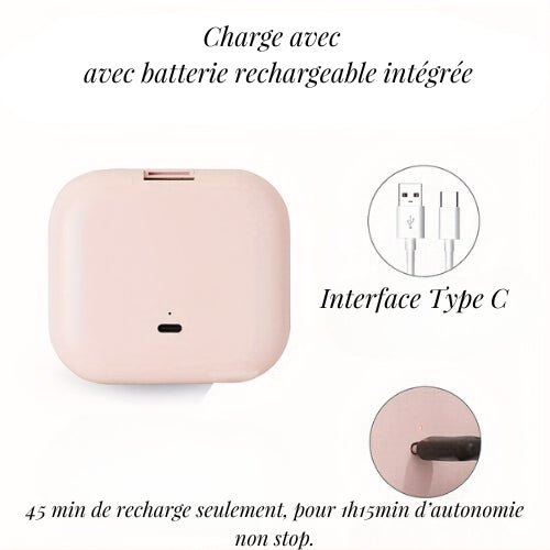 Miroir de poche avec batterie rechargeable et port USB Type-C