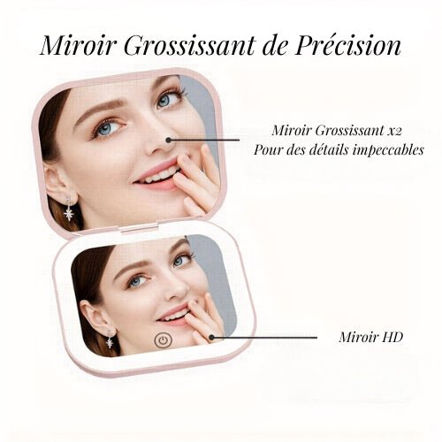 Miroir de poche grossissant HD pour des détails impeccables