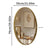 Dimensions précises du miroir doré ovale 76x55 cm avec profondeur de 5 cm.