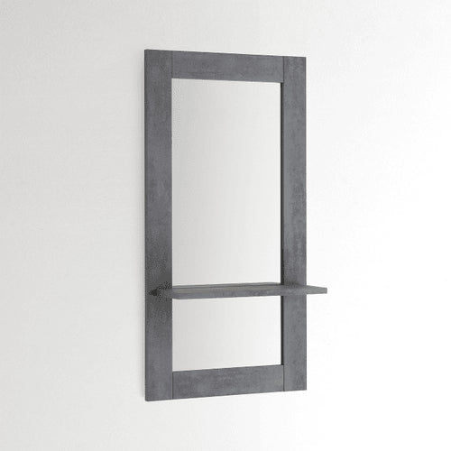 Vue de profil du miroir entrée avec étagère gris anthracite