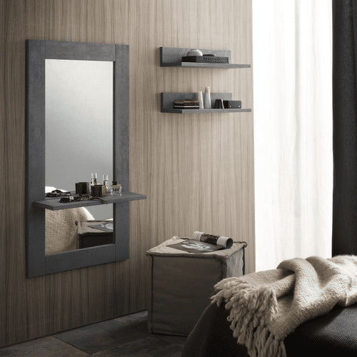 Miroir entrée avec étagère gris anthracite pour un intérieur design