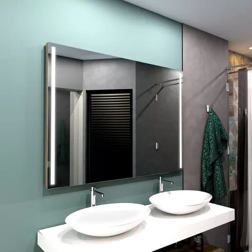 Miroir horizontal 100x80 avec zone de grossissement x5 et éclairage LED