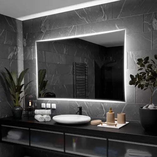 Miroir LED 140x60 cm avec éclairage 3 niveaux et interrupteurs tactiles - MIROIR FRANCE