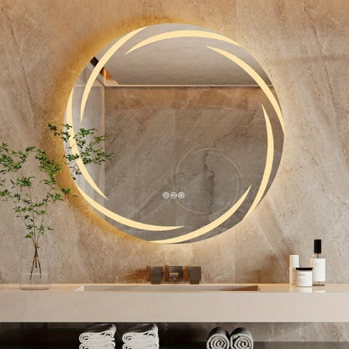 Miroir LED rond 80 cm avec fonction anti-buée