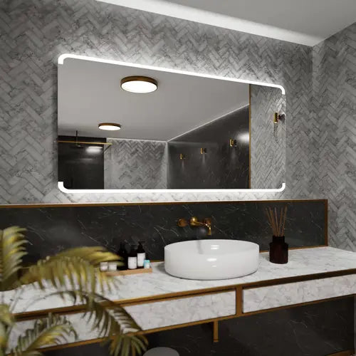 Miroir lumineux 160 cm avec étagère intégrée pour salle de bain moderne - Miroir France