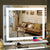 Miroir Maquillage LED mural avec lumière chaude pour un rendu naturel.