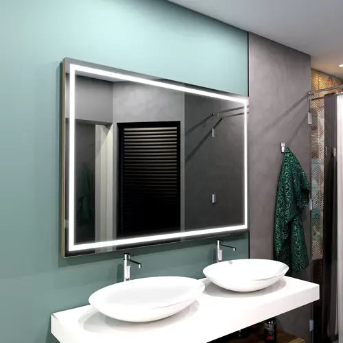 Miroir LED 100x70 avec zone grossissante x5 pour précision maximale