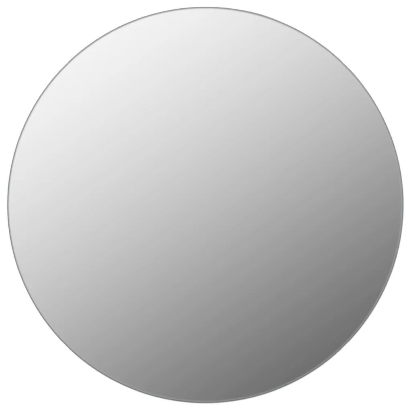 Vue de face du miroir rond sdb, parfait pour une décoration minimaliste.